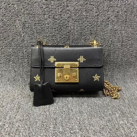 100% Authentic Gucci Padlock Bee Star Shoulder Bag - Picture 1 of 14